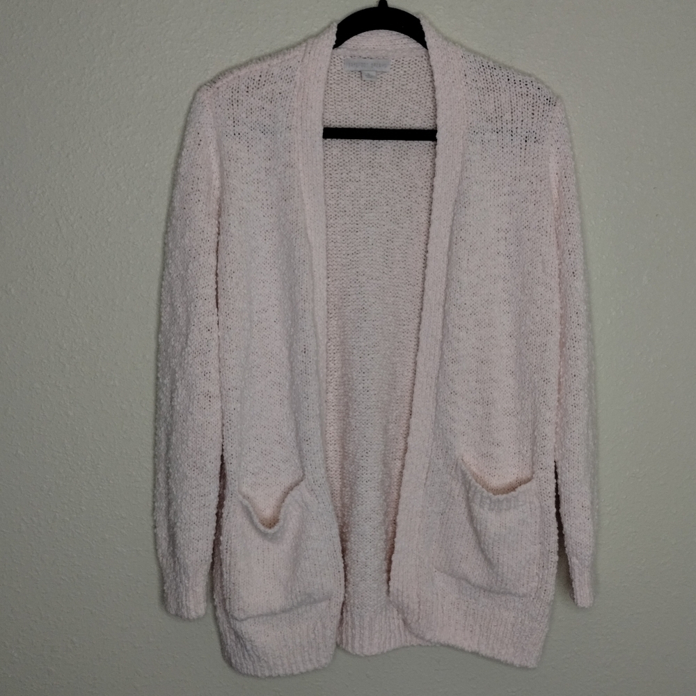 Barefoot Dreams Pink Knit Open Front Cardigan Size Small
